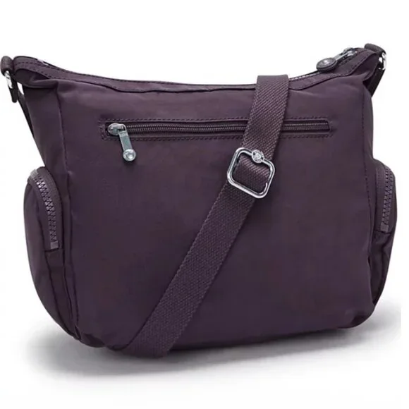Kipling Gabbie Small Crossbody Bag Plum Purple Adjustable Strap Nylon Purse - Picture 2 of 6